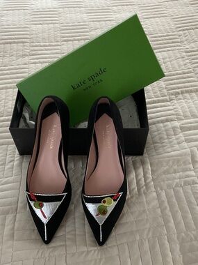 Kate Spade Martini-Inspired Black Velvet Flat